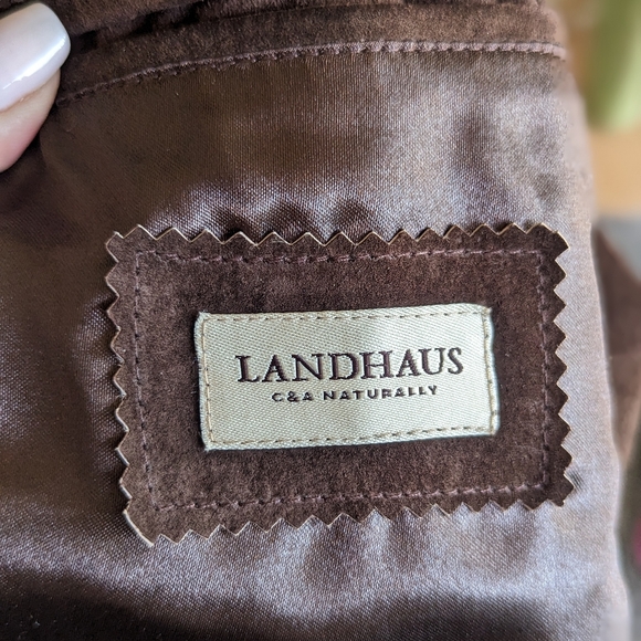 Authentic Vintage Landhaus Suede Leather Blazer Dirndl Tirolean Folklore Lg - Picture 14 of 16